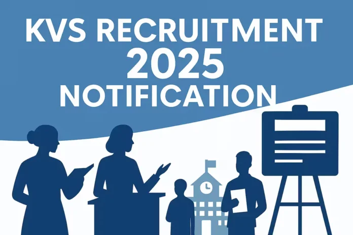 KVS Recruitment 2025 notification image for teaching and non-teaching vacancies