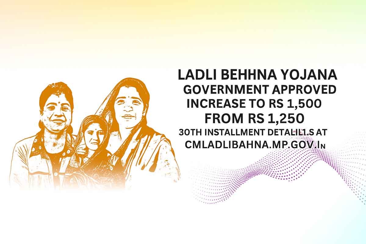 Ladli Behna Yojana Government Approved Increase to Rs 1,500 from Rs 1,250 – 30th Installment Details & Status at cmladlibahna.mp.gov.in