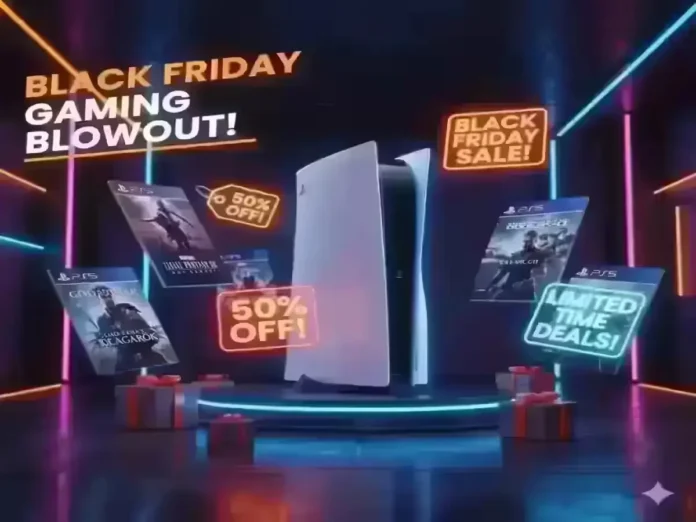 PS5 console with popular game