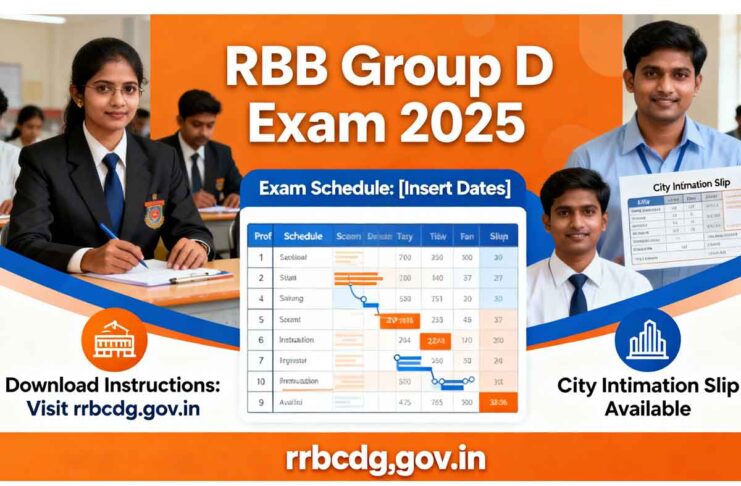 RRB Group D Exam Date 2025: Revised Tentative Exam Schedule at rrbcdg.gov.in – Steps to Download City Intimation Slip