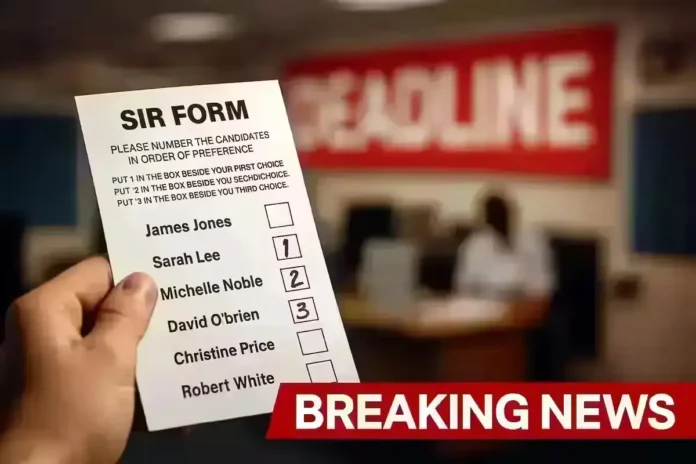 Urgent SIR form submission alert