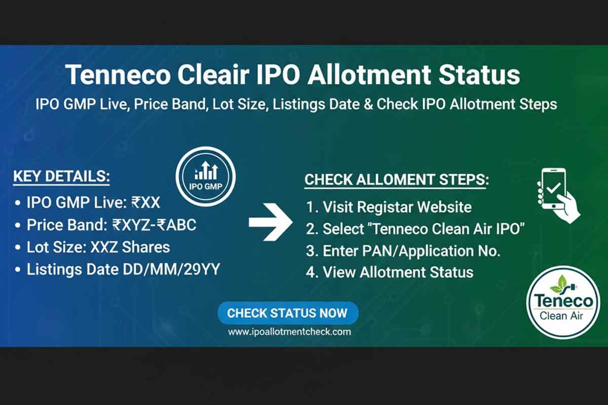 Tenneco Clean Air IPO Allotment Status: IPO GMP Live, Price Band, Lot Size, Listings Date & Check IPO Allotment Steps
