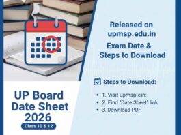 UP Board Date Sheet 2026 for Class 10 & 12 Released on upmsp.edu.in – Exam Date & Steps to Download