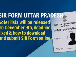 SIR Form Uttar Pradesh: Voter Lists Will Be Released on December 9th, Deadline Fixed & How to Download and Submit SIR Form Online