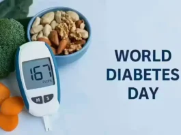 World Diabetes Day blood sugar awareness and healthy food visual