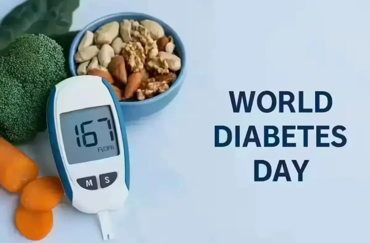 World Diabetes Day blood sugar awareness and healthy food visual