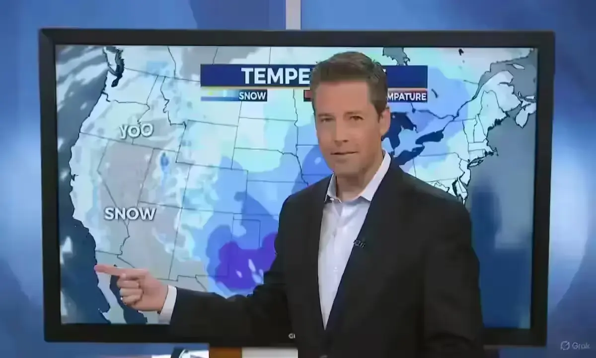 Holiday weather forecast showing White Christmas snow chances