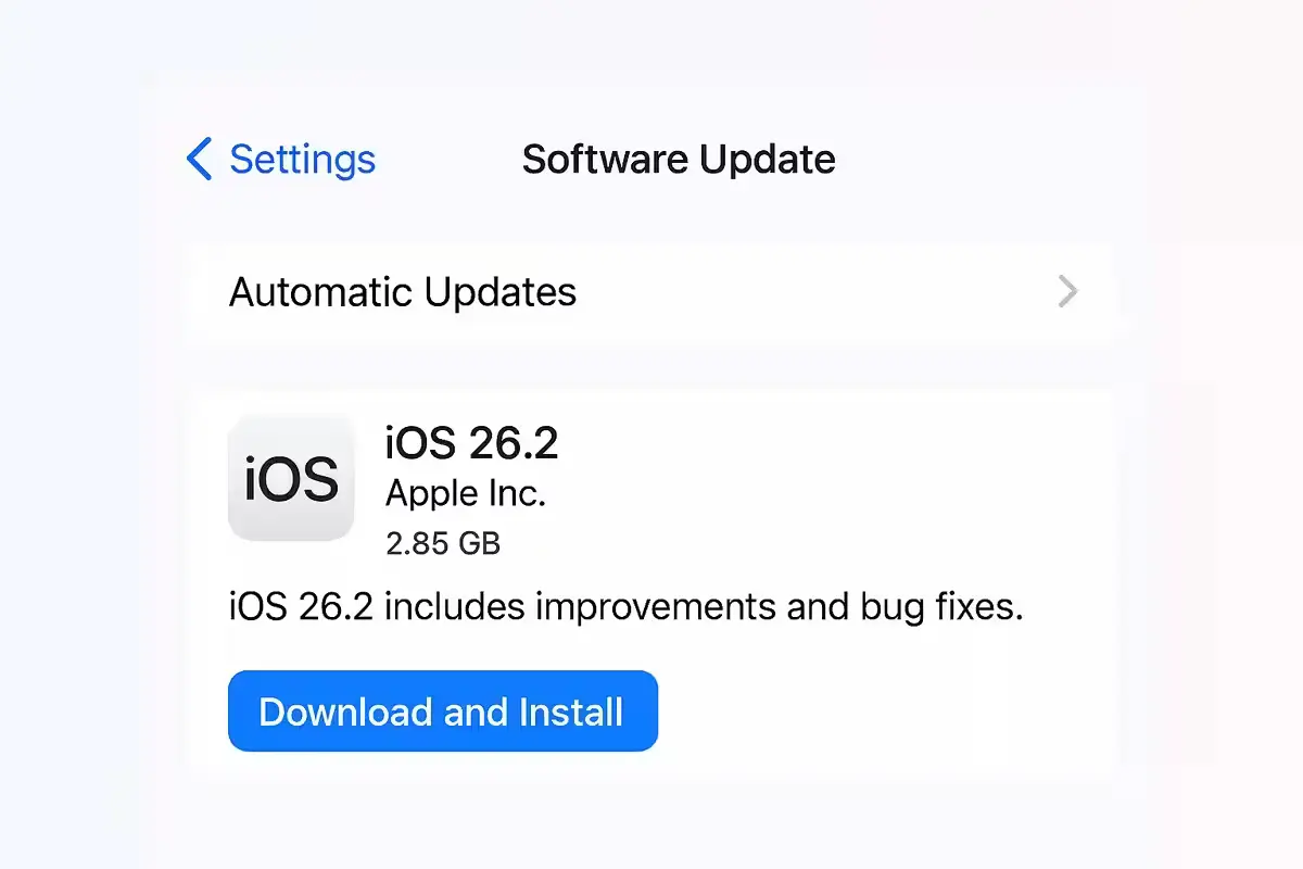 How to install iOS 26.2 update on iPhone