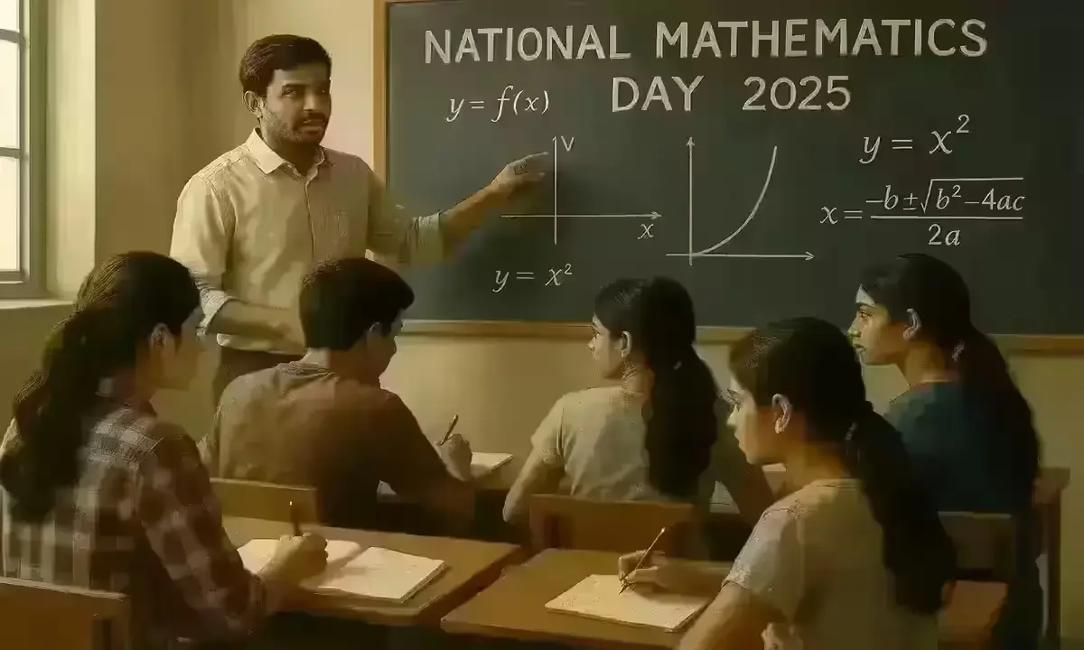 Students learning Mathematics on National Mathematics Day 2025