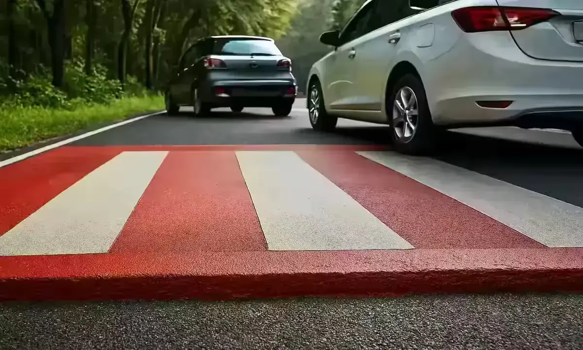 NHAI Introduces India’s First Wildlife-Safe Road on NH-45 Madhya Pradesh Forest Corridor Table-top red marking on NH-45 wildlife-safe road