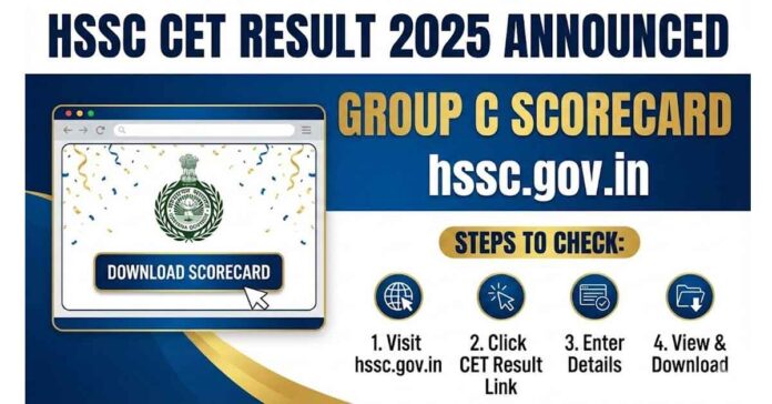 HSSC CET Result 2025 Announced: Steps to Check Group C Scorecard at hssc.gov.in