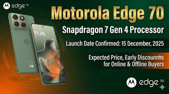 Motorola Edge 70 Features Snapdragon 7 Gen 4 processor, Expected Price, Launch Date Confirmed and Early Discounts for Online and Offline Buyers