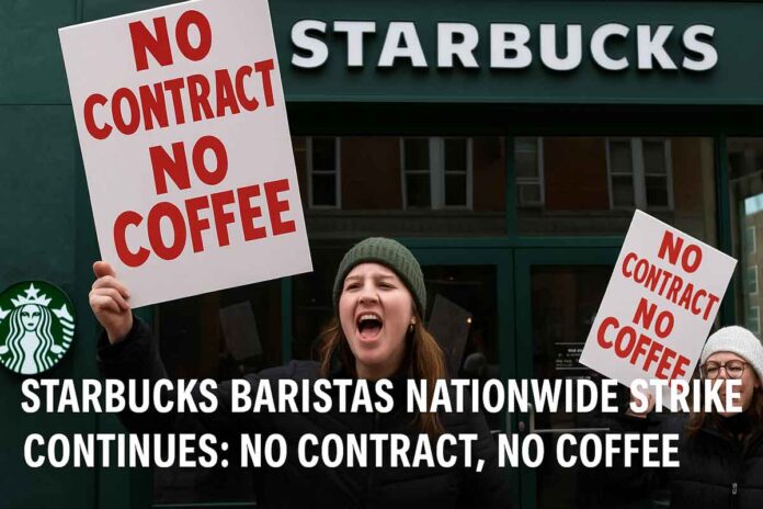 Starbucks Baristas Nationwide Strike Continues: No Contract, No Coffee