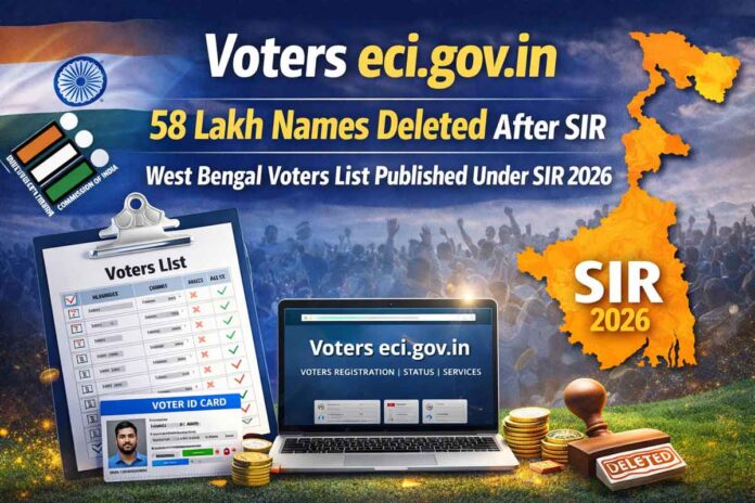 Voters eci.gov.in: 58 Lakh Names Deleted After SIR, West Bengal Voters List Published Under SIR 2026