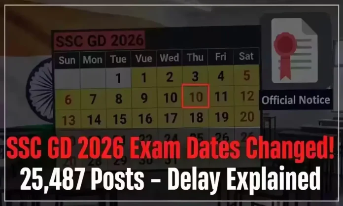 SSC GD 2026 new exam dates update for 25487 posts delay explained